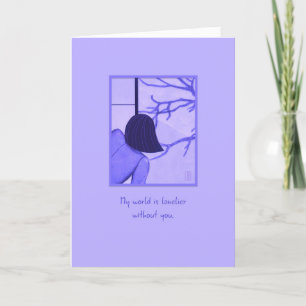 Junge Frau auf Shoji Screen Die Welt ist einsamer Karte