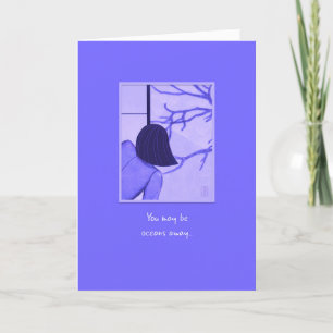 Junge Frau auf Shoji Screen Oceans Away Card Karte