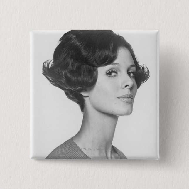 Junge Frau Button (Vorderseite)