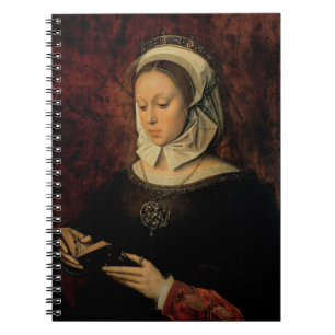 Junge Frau, die ein Buch der Stunden (Öl, liest