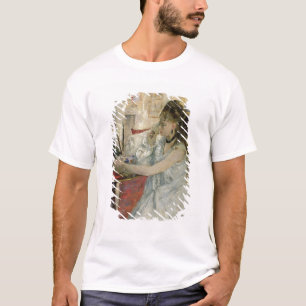 Junge Frau, die ihr Gesicht, 1877 pulverisiert T-Shirt