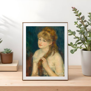 Junge Frau, die ihr Haar verkleidet, Renoir Fine A Poster