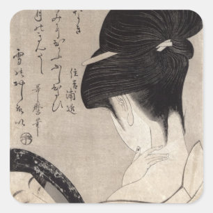 Junge Frau, die Make-up beantragt, c.1795-96 Quadratischer Aufkleber