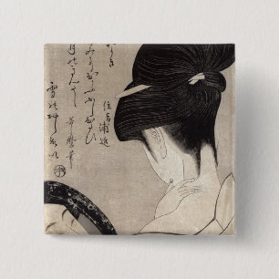 Junge Frau, die Make-up, c.1795-96 anwendet Button