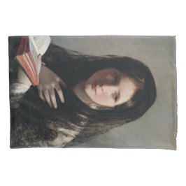 Junge Frau hat in Träumen verloren (Lesen eines Bu Kissenbezug