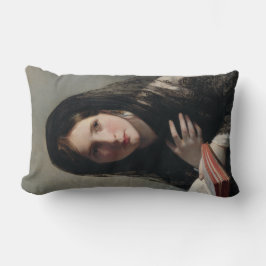 Junge Frau hat in Träumen verloren (Lesen eines Bu Lendenkissen