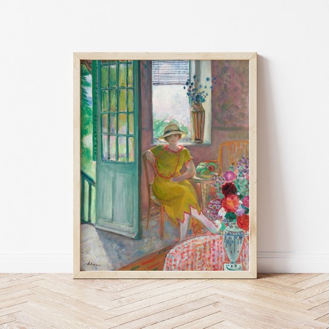 Junge Frau im blühenden Innern | Henri Lebasque Poster (Von Creator hochgeladen)