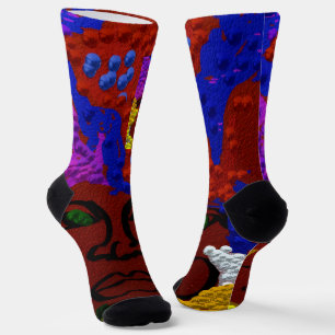 Junge Frau im Blumennebel Socken
