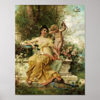 Junge Frau im Park von Hans Zatzka - Poster