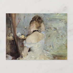 Junge Frau im Spiegel von Berthe Morisot Postkarte