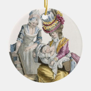 Junge Frau in einem Kleid "ein La Levite" stillend Keramik Ornament