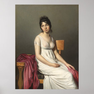 Junge Frau in Weiß, Jacques-Louis David Fine Art Poster