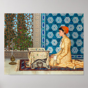 Junge Frau lesend   Osman Hamdi Bey   Poster