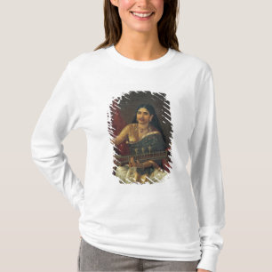 Junge Frau mit einem Veena T-Shirt