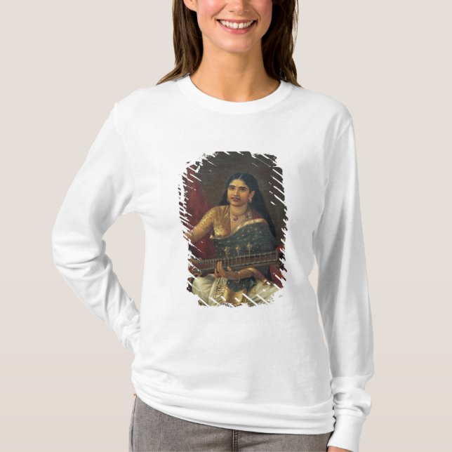 Junge Frau mit einem Veena T-Shirt (Vorderseite)