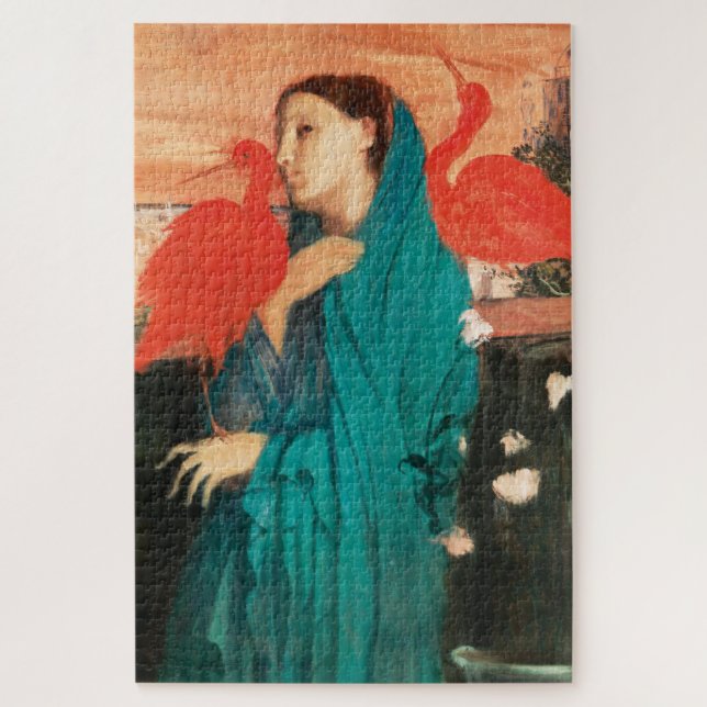 Junge Frau mit Ibis Fine Art von Edgar Degas Puzzle (Vertikal)