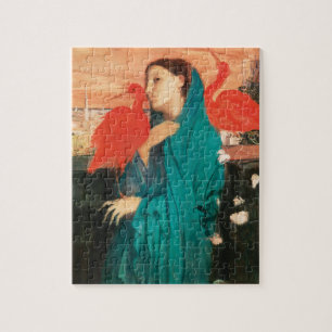 Junge Frau mit Ibis Fine Art von Edgar Degas Puzzle