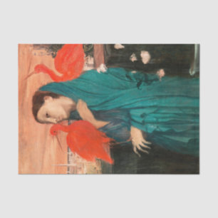 Junge Frau mit Ibis von Edgar Degas Seidenpapier