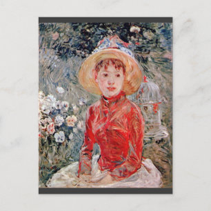 Junge Frau mit Käfig von Berthe Morisot Postkarte