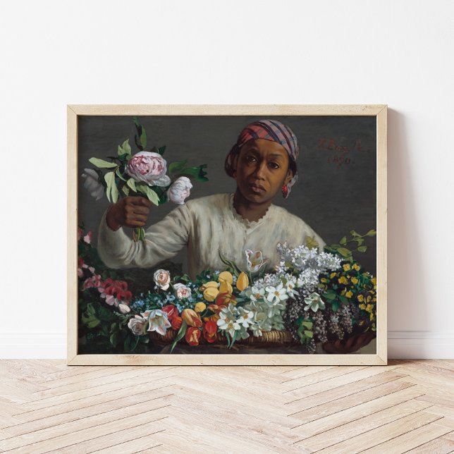 Junge Frau mit Peonies | Fré dé Bazille Poster (Von Creator hochgeladen)