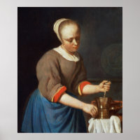 Junge Frau mit Pestchen und Mörtel