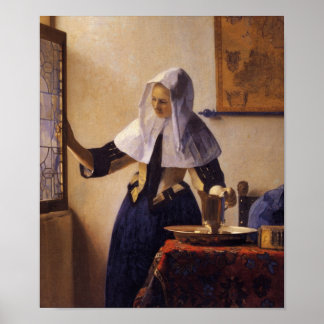 Junge Frau mit Wasserpitcher Poster