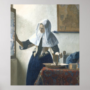 Junge Frau mit Wasserpitcher von Vermeer Poster