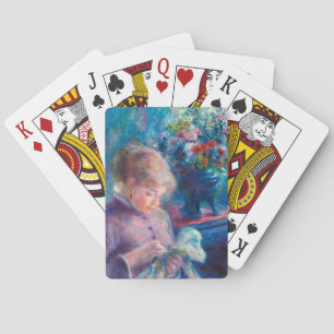 Junge Frau nähend von Pierre-Auguste Renoir Spielkarten
