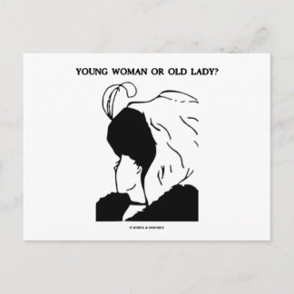 Junge Frau oder alte Dame? (optische Illusion) Postkarte