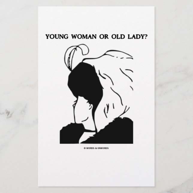 Junge Frau oder alte Dame? (Optische Täuschung) Briefpapier (Vorderseite)