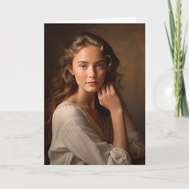 Junge Frau Portrait. Karte (Vorderseite)