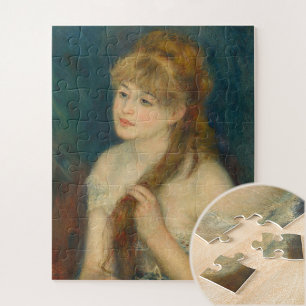 Junge Frau von Renoir über ihr Haar Puzzle