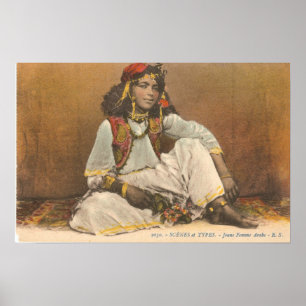 Junge Frau von Tunesien 1910 Poster