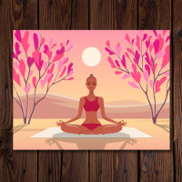 Junge Frau Yoga Meditation Padmasana Pink Golden
