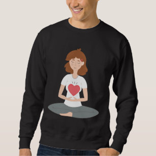 Junge Frau Yoga Pose Vector Sweatshirt