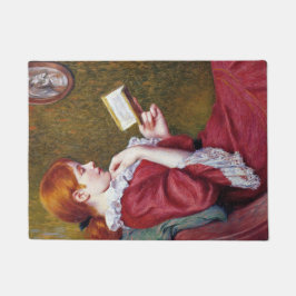 Junge Frauen mit rotem Haar lesen ein gutes Buch Fußmatte