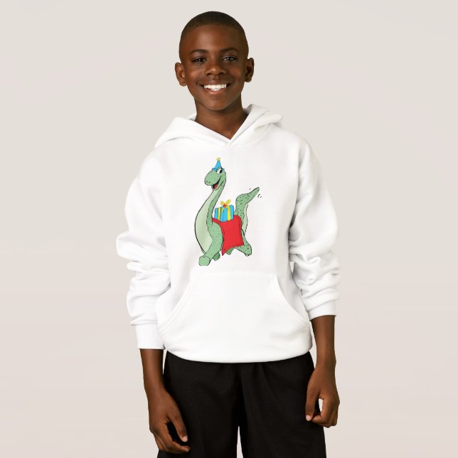Junge, Geburtstag Dinosaurier Hoodie (Vorne ganz)