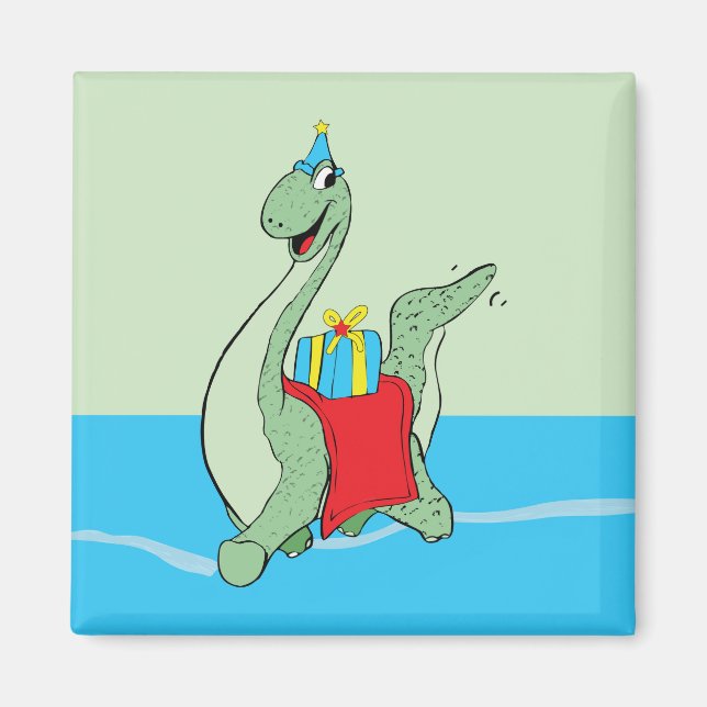 Junge, Geburtstag Dinosaurier Magnet (Vorne)