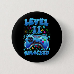Junge Geburtstagsstufe 11 Entsperrter-Video-Gamer Button