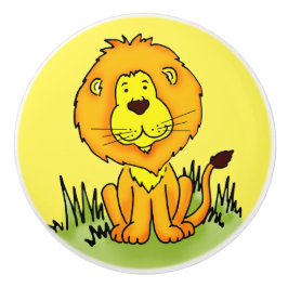 Junge, gelb Löwe, grafisch zeichnend Türknauf Keramikknauf