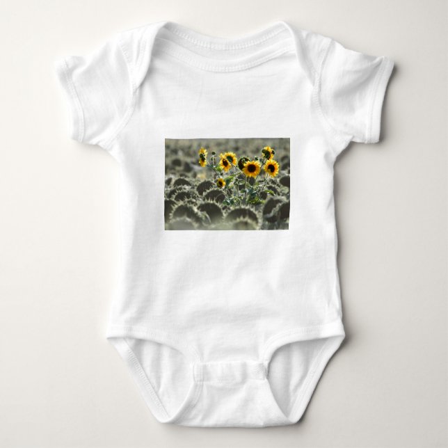 Junge gelbe Sonnenblumen Baby Strampler (Vorderseite)