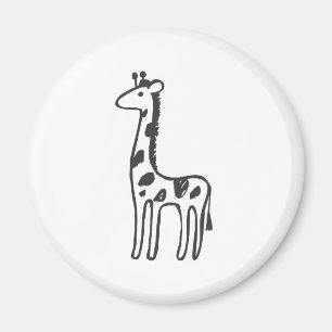 Junge Giraffe in der Schwarzweiss-Skizze Magnet