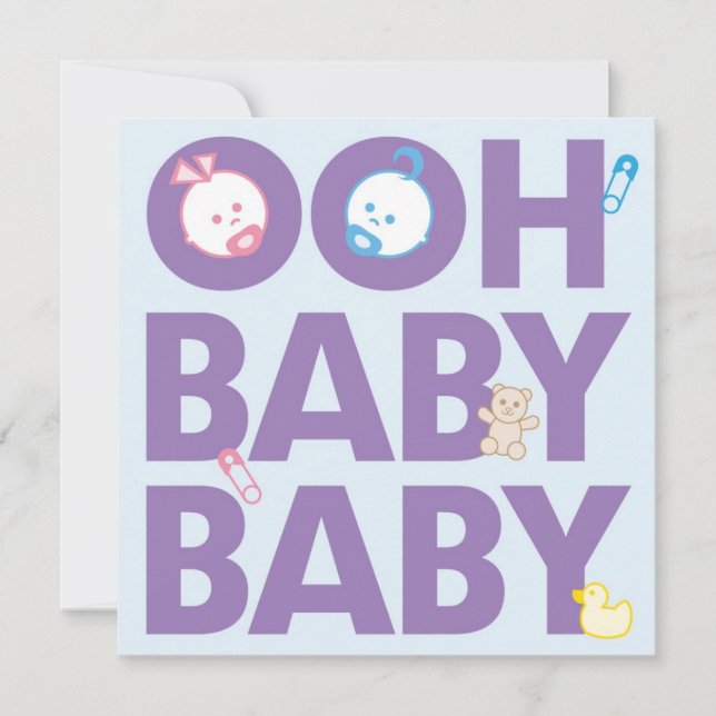 Junge & Girl Twins Baby Dusche Einladung (Vorderseite)