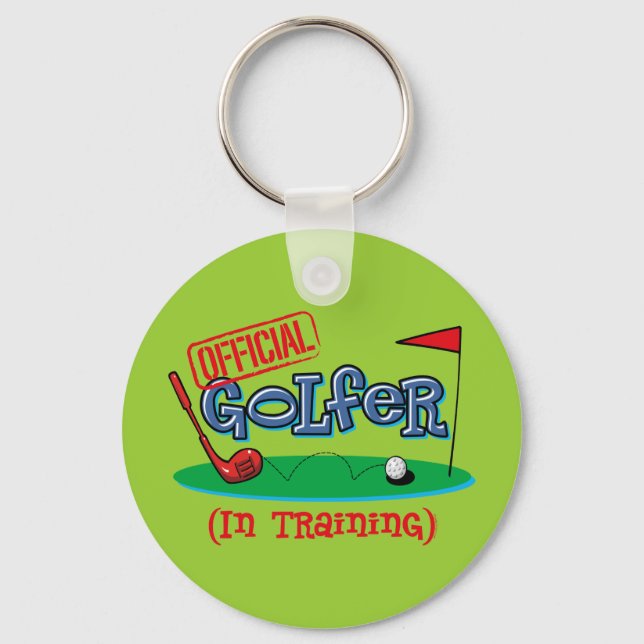 Junge Golfer im Training Schlüsselanhänger (Vorderseite)