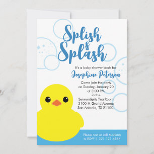 Junge Gummiente Baby Shower Einladung zum Ausdruck