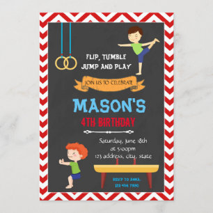 Junge Gymnastik Einladung