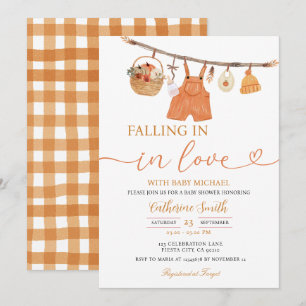 Junge Herbst-Wäscheleine Herbst-Baby-Party-Einladu Einladung