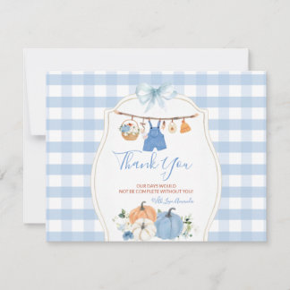 Junge Herbstkleidung Kürbis Herbst Babyparty Dankeskarte