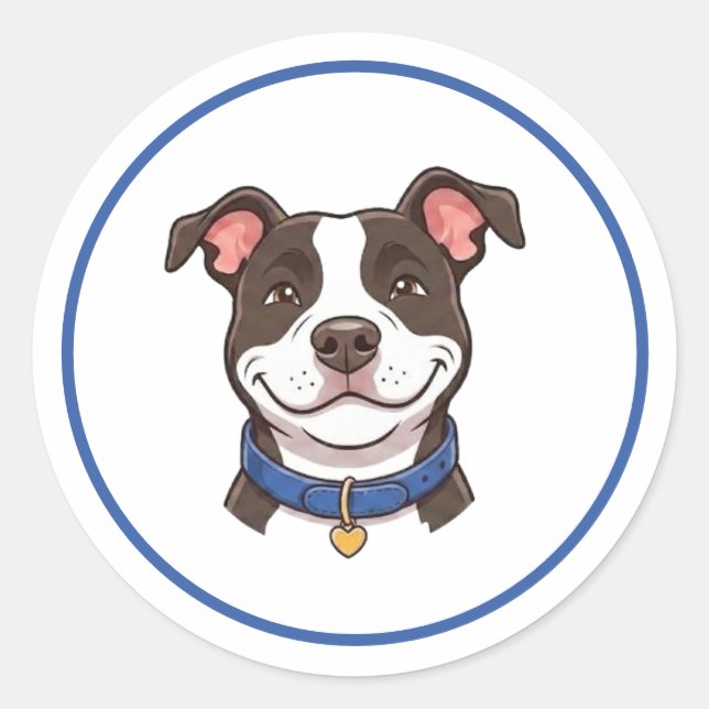 Junge Hund Pitbull Aufkleber (Vorderseite)