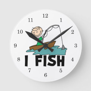 Junge I Fish Runde Wanduhr